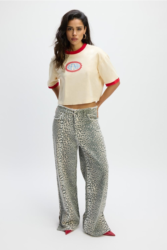 MARLOWE KNITTED CROPPED T SHIRT R2502813629 005 VINTAGE WHITE